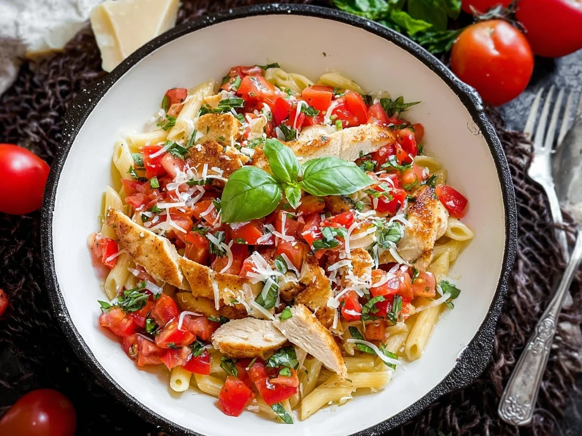 Bruschetta Pasta mit Hähnchenstreifen: Einfaches Rezept - Bild 2