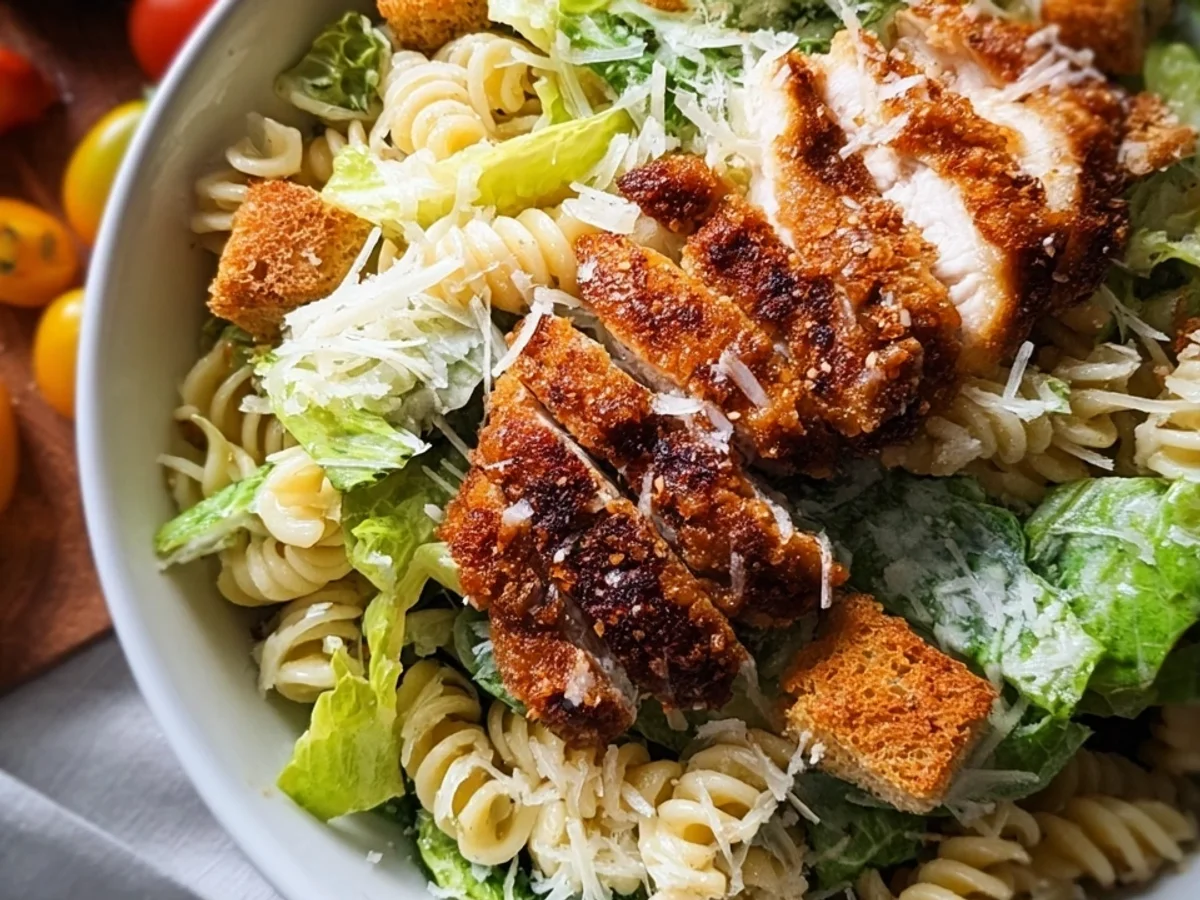 Caesars Nudelsalat mit Crispy Chicken: Schnell & Lecker - Bild 1