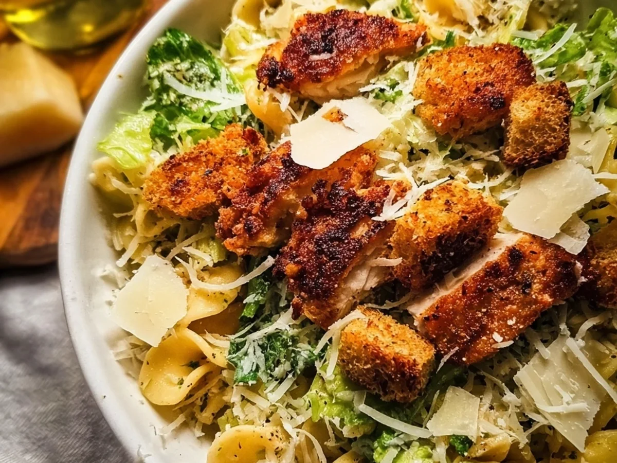 Caesars Nudelsalat mit Crispy Chicken: Schnell & Lecker - Bild 2
