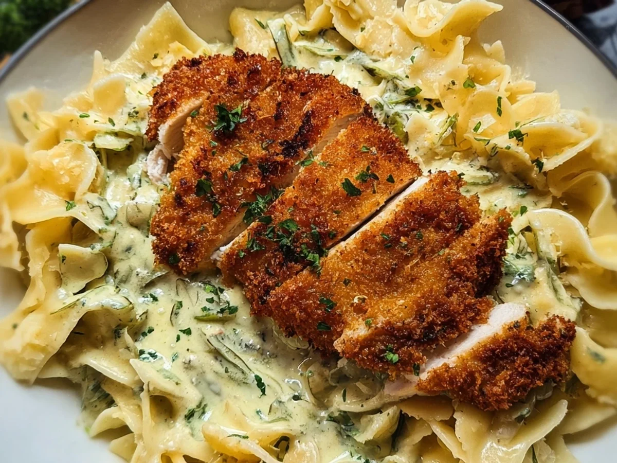 Cremige Alfredo Pasta mit Hähnchenschnitzel - Bild 2