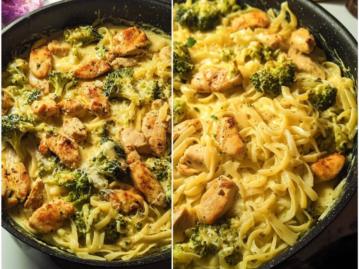 Cremige Brokkoli Cheddar Pasta mit Knoblauch Hähnchen - Bild 2