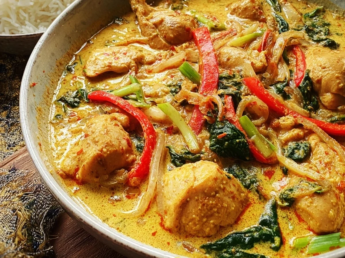 Cremige Hähnchen-Pfanne mit Kokosmilch & Gemüse - Bild 1