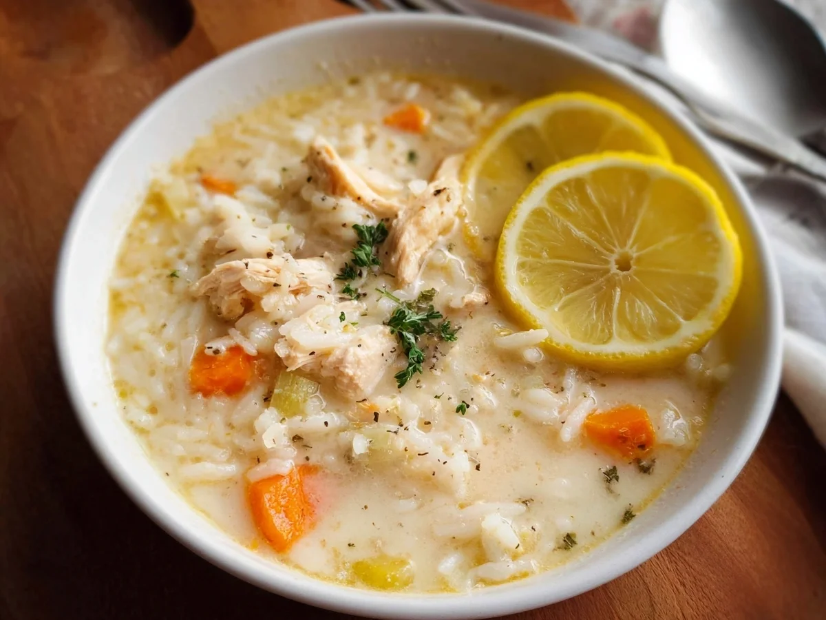 Cremige Hühnersuppe mit Reis & Zitrone - Bild 2
