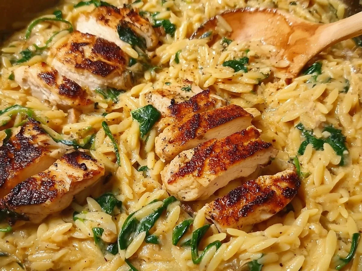 Cremige One Pot Orzo Pasta mit Hähnchen: Einfach & Lecker - Bild 2