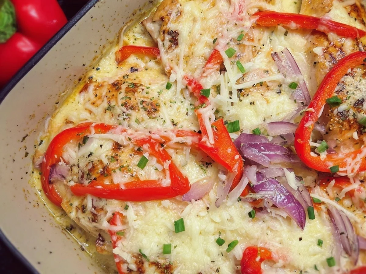 Cremiger Hähnchen-Auflauf mit Paprika & Schmand-Soße - Bild 2
