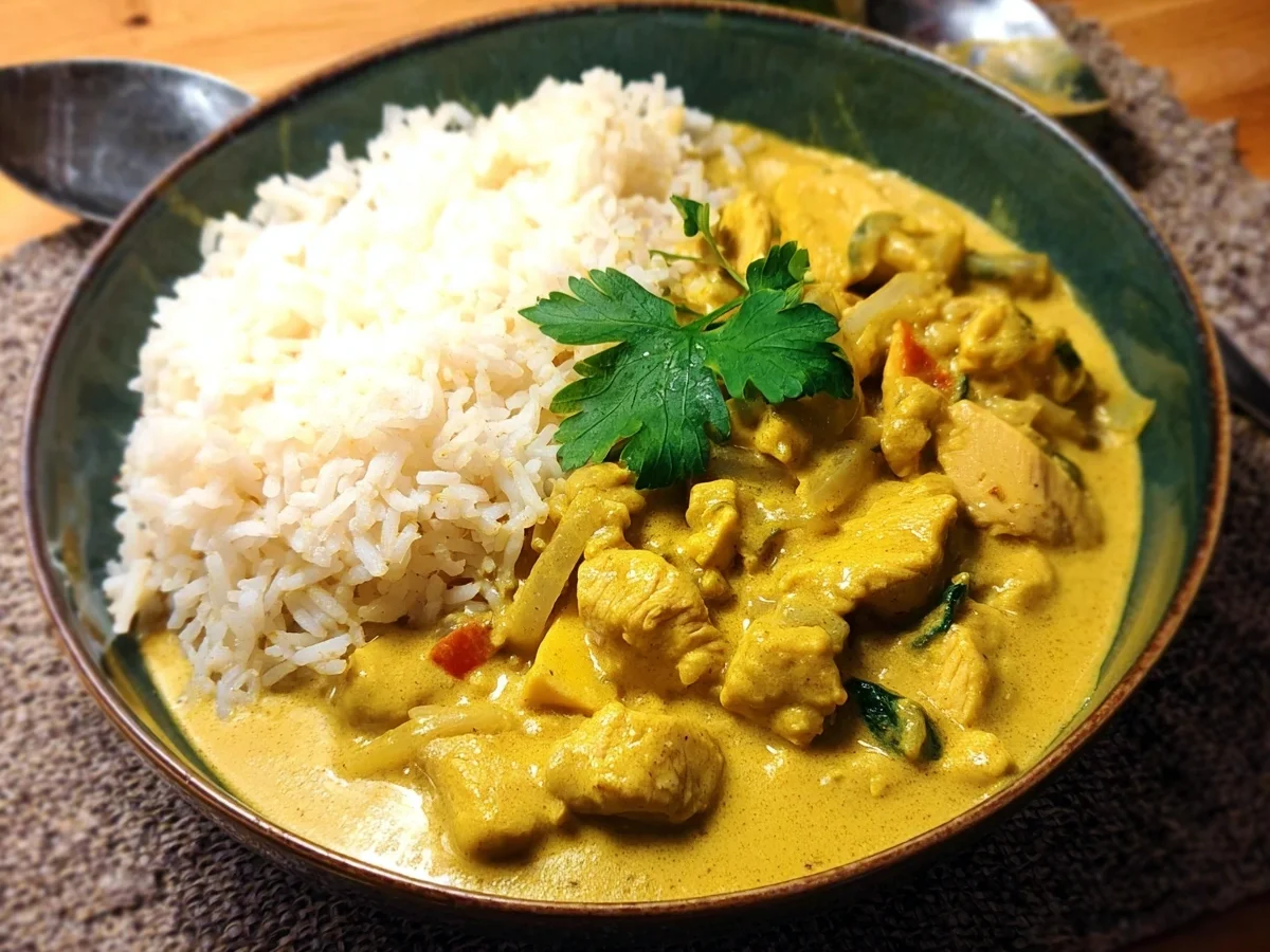 Cremiges Curry-Geschnetzeltes mit Reis - Bild 2