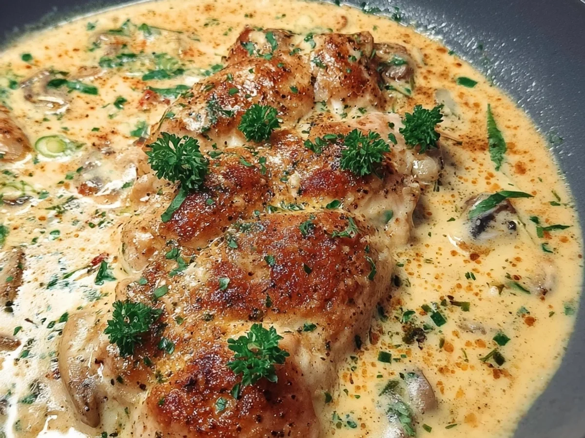 Cremiges Hähnchenfilet: Frischkäse-Parmesan-Soße Traum - Bild 1