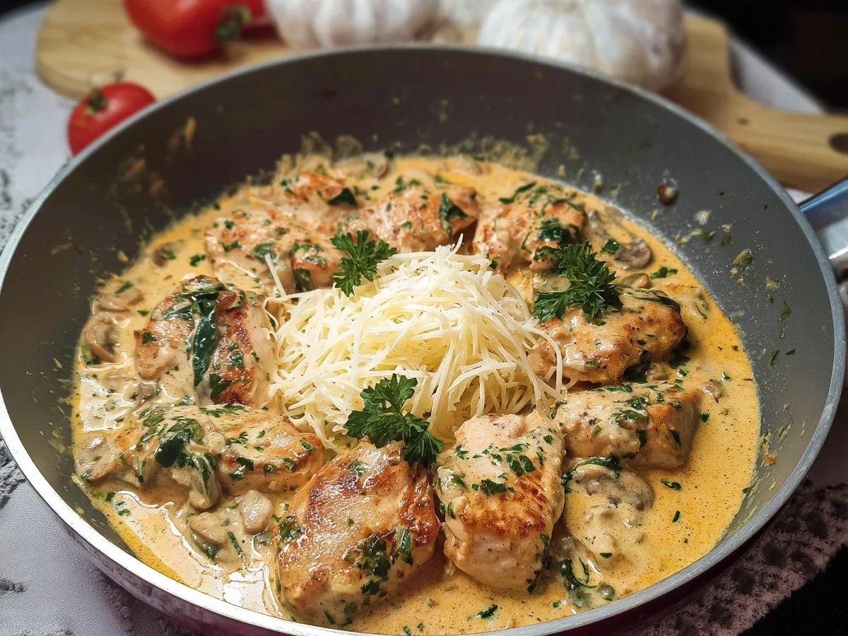 Cremiges Hähnchenfilet in Frischkäse-Parmesan-Soße - Bild 2