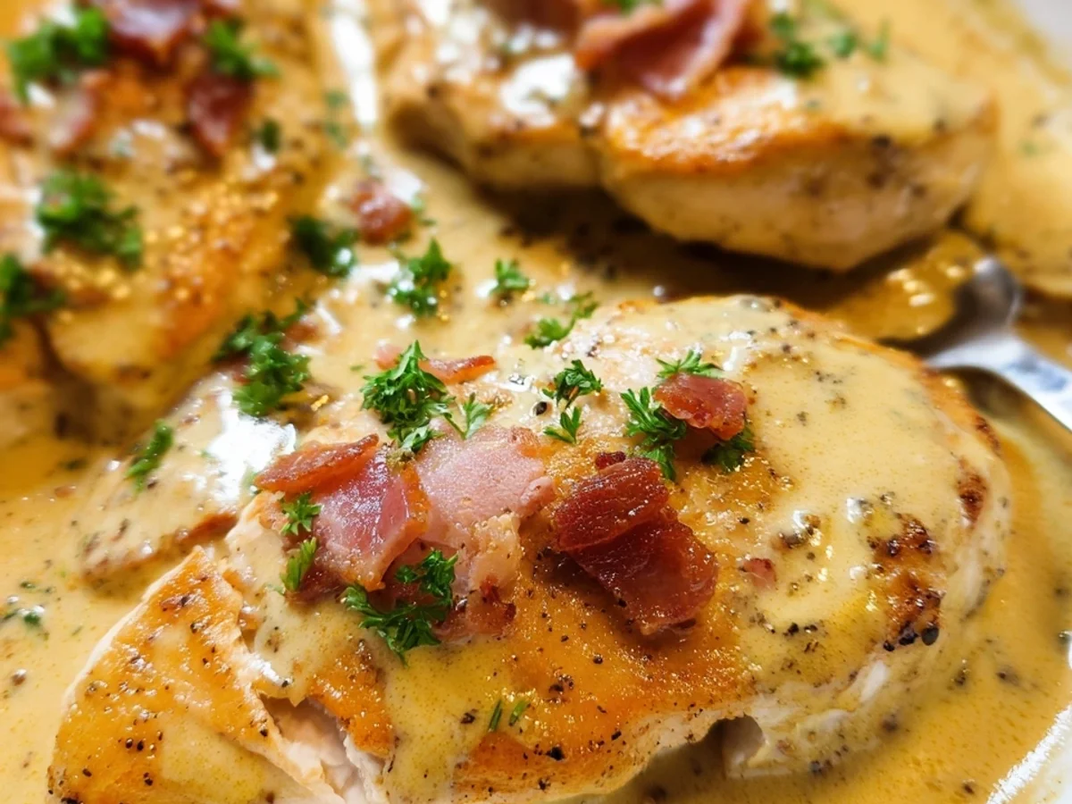 Cremiges Honig-Senf-Hähnchen mit Puten-Schinken - Bild 1
