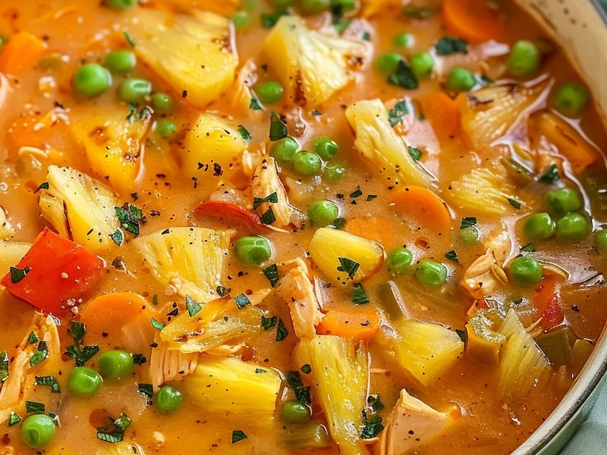 Einfache Ofensuppe: Hähnchen & Ananas, süß-sauer - Bild 2