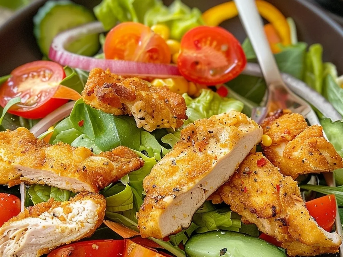 Frischer Bunter Hähnchenstreifen-Salat: Schnell & Herzhaft - Bild 1