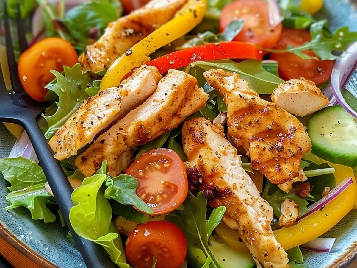 Frischer Bunter Hähnchenstreifen-Salat: Schnell & Herzhaft - Bild 2