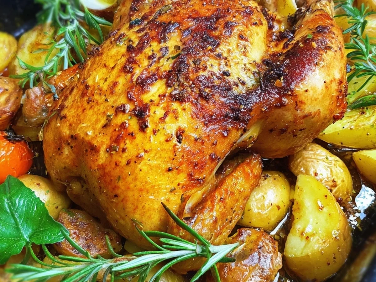 Ganzes Hähnchen aus dem Ofen mit Kartoffeln - Bild 2