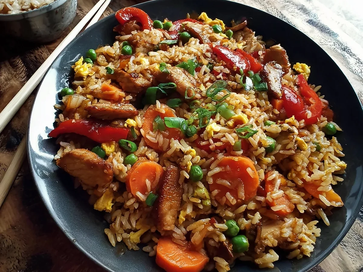 Gebratener Asia Reis mit Hähnchen & Gemüse - Bild 1