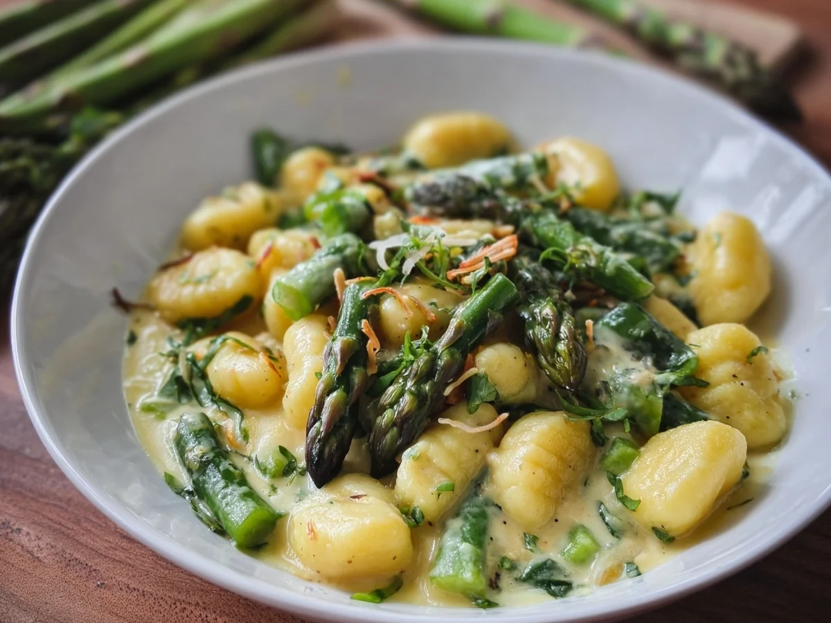 Gnocchi mit grünem Spargel in cremiger Rahmsauce - Bild 2