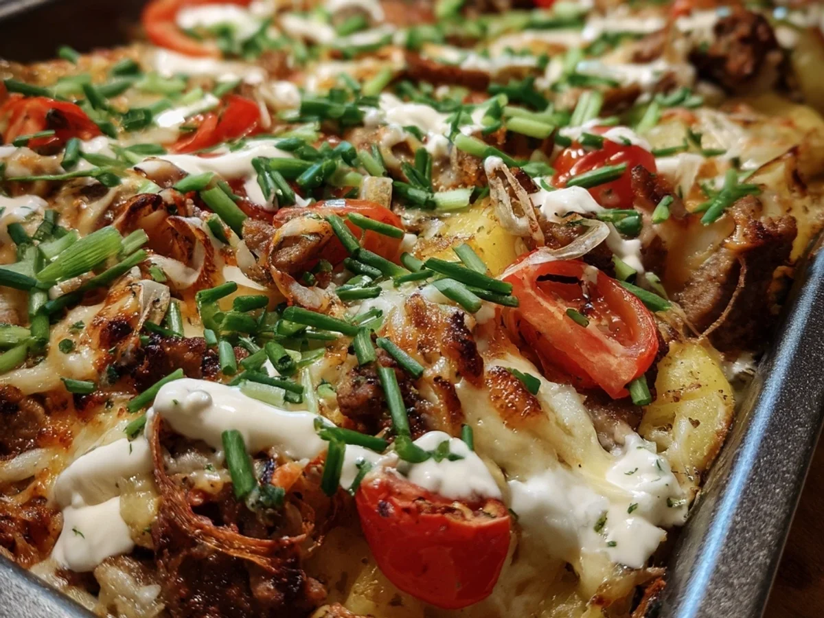 Griechischer Gyros Auflauf mit cremiger Sahnesoße - Bild 1