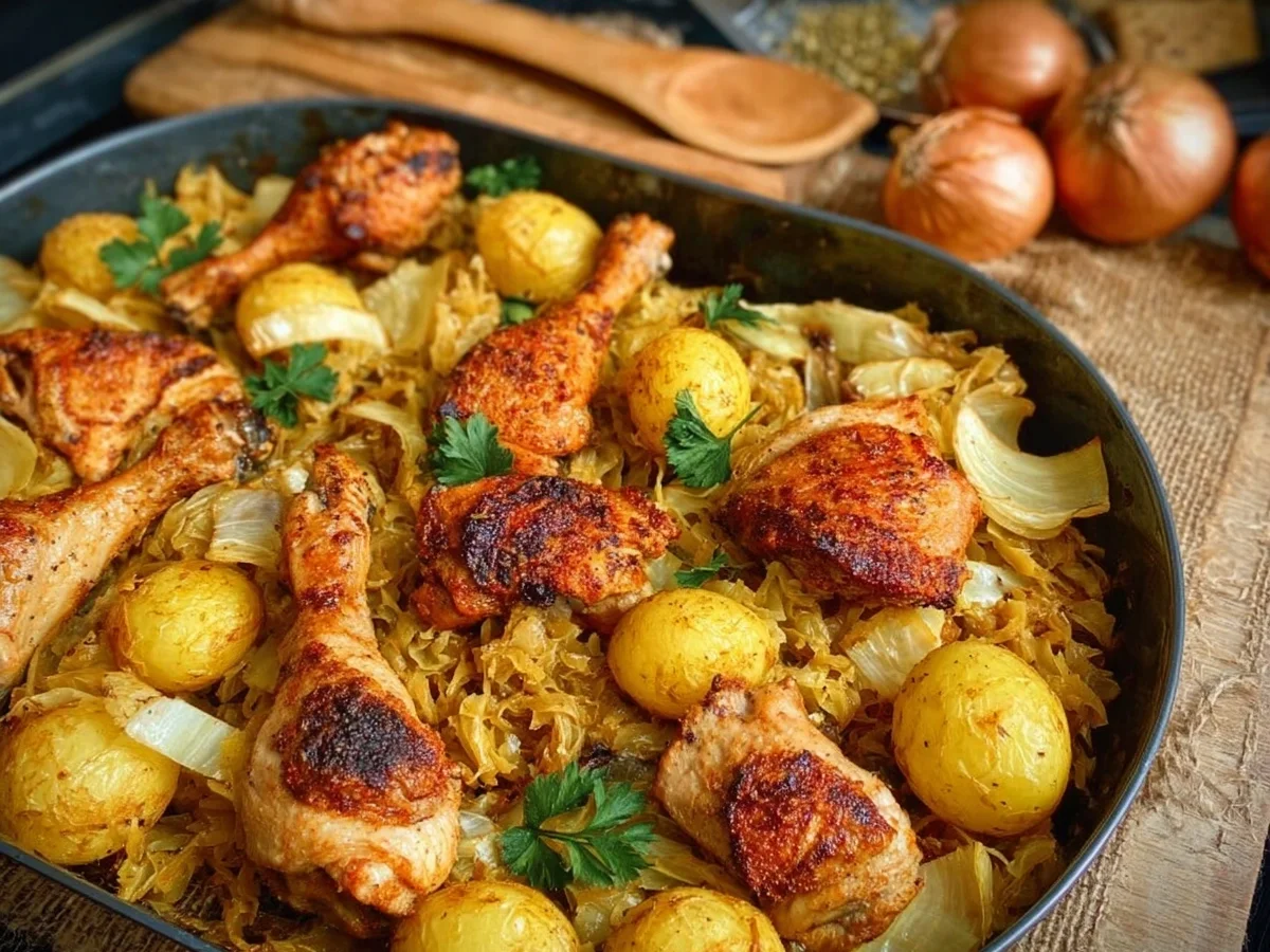 Herzhaftes Schmorkraut mit Hähnchen & Ofenkartoffeln - Bild 2