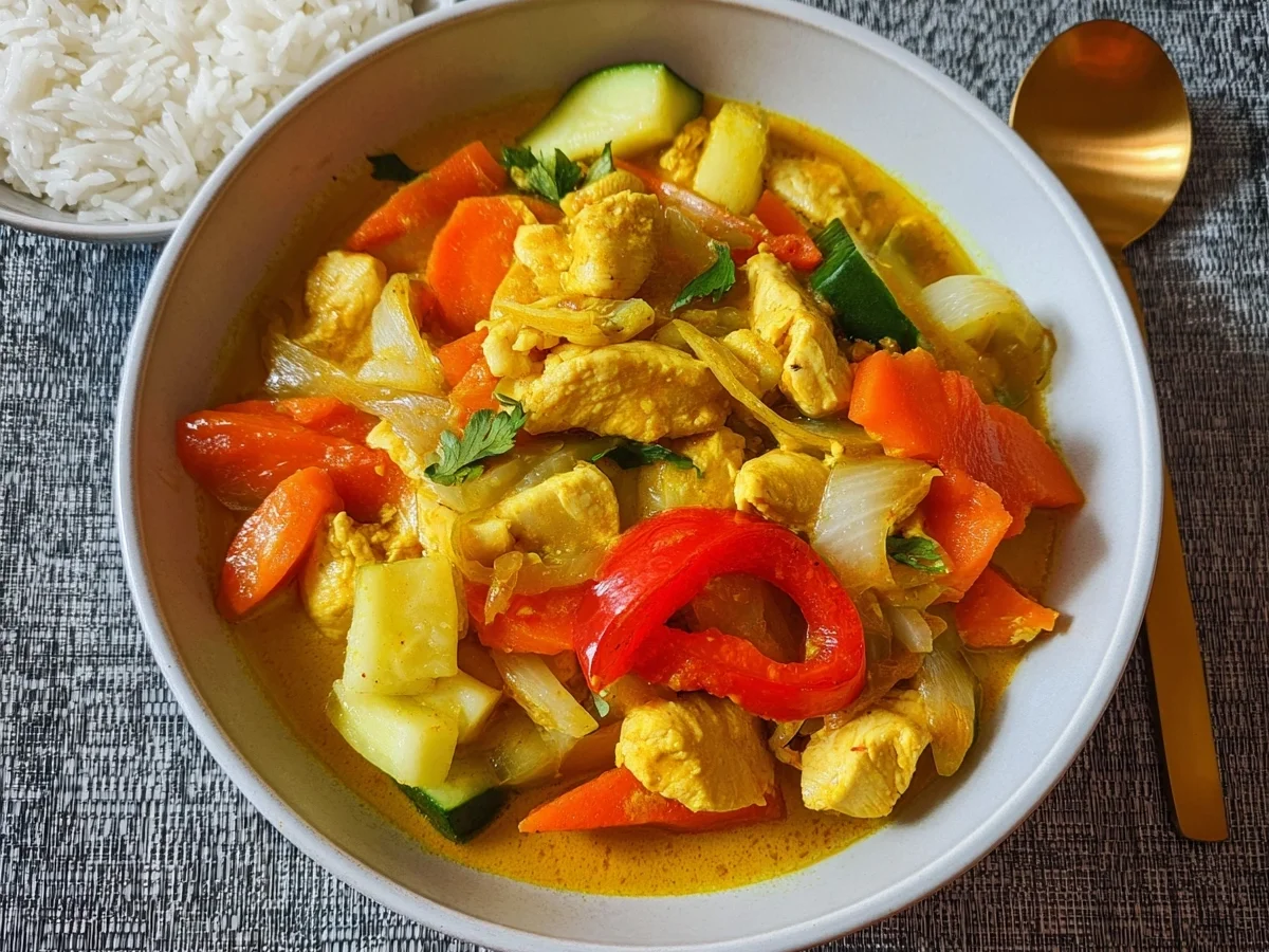 Hähnchen Curry mit Gemüse & Kokosmilch: Einfach & Lecker - Bild 1