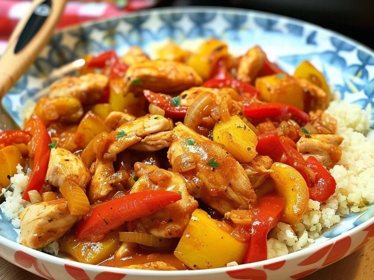 Hähnchen-Pörkölt Low Carb: Herzhaft mit Blumenkohlreis - Bild 1