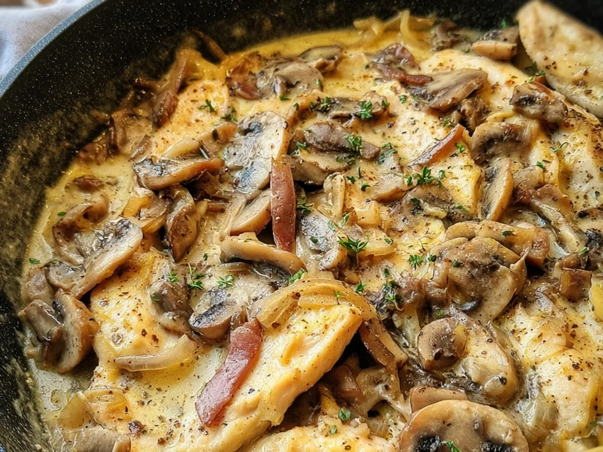 Hähnchengeschnetzeltes mit Champignons & Pfefferrahmsoße - Bild 2