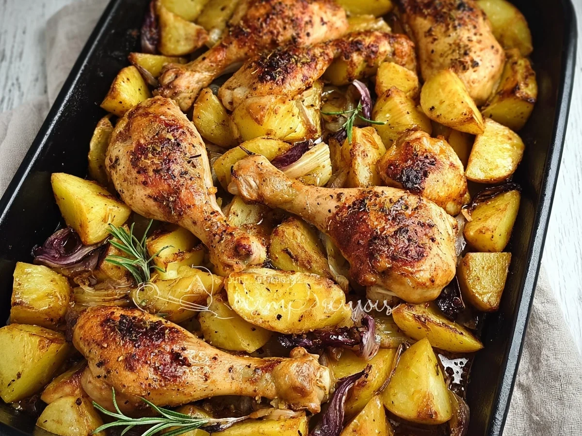 Knusprige Hähnchenschenkel & Kartoffeln aus dem Ofen - Bild 1