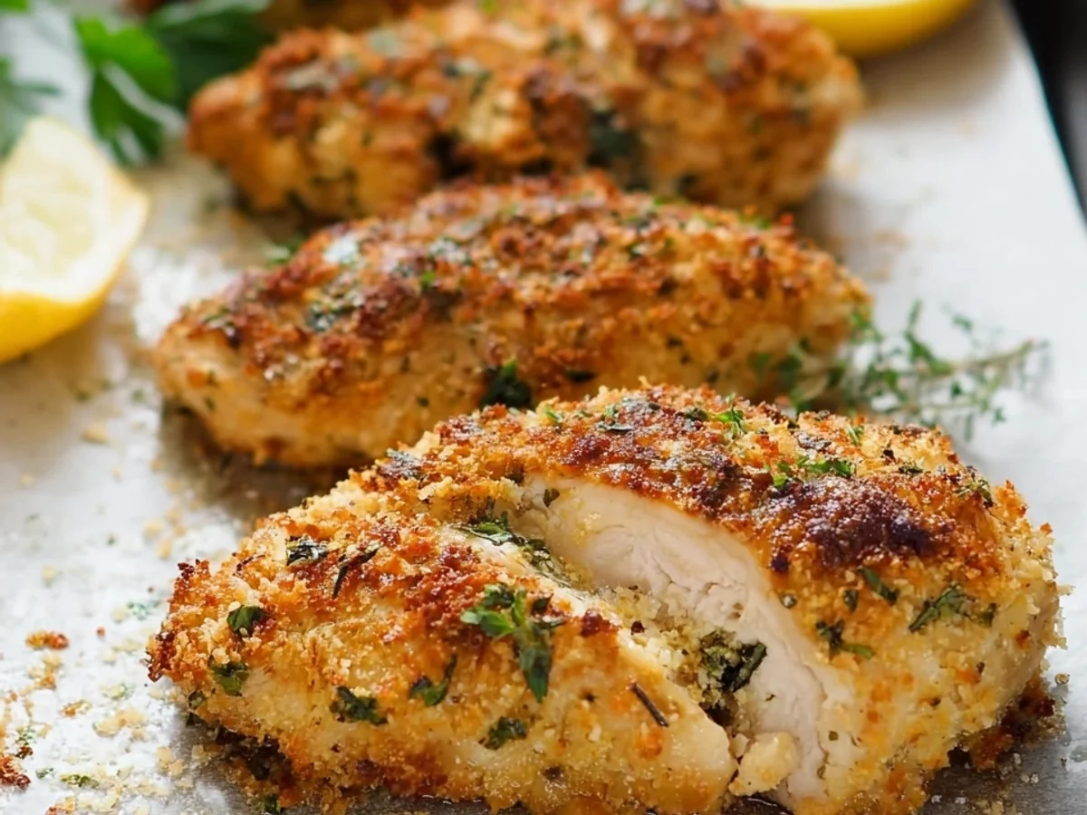 Knuspriges Hähnchenbrustfilet mit Parmesan Kruste - Bild 1