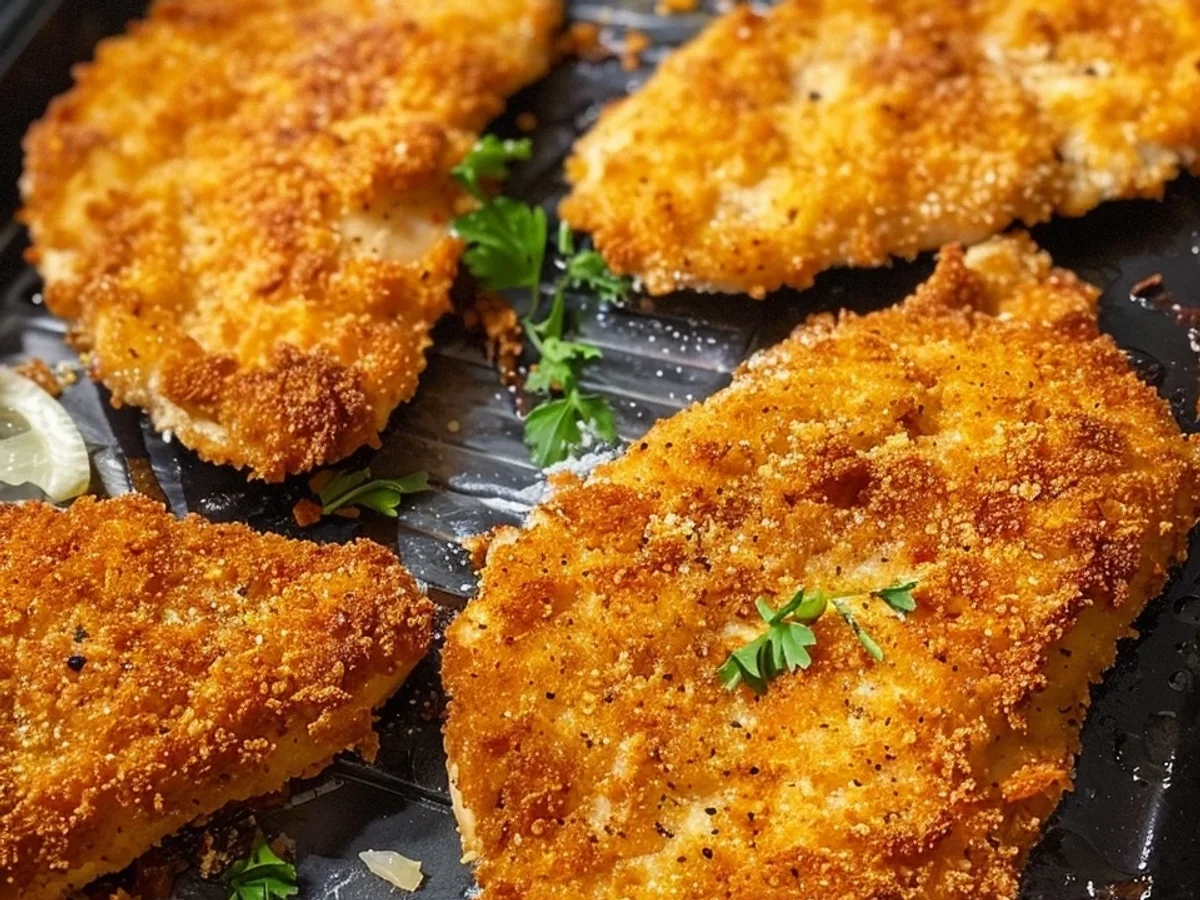 Knuspriges Hähnchenschnitzel aus dem Backofen ganz einfach! - Bild 1