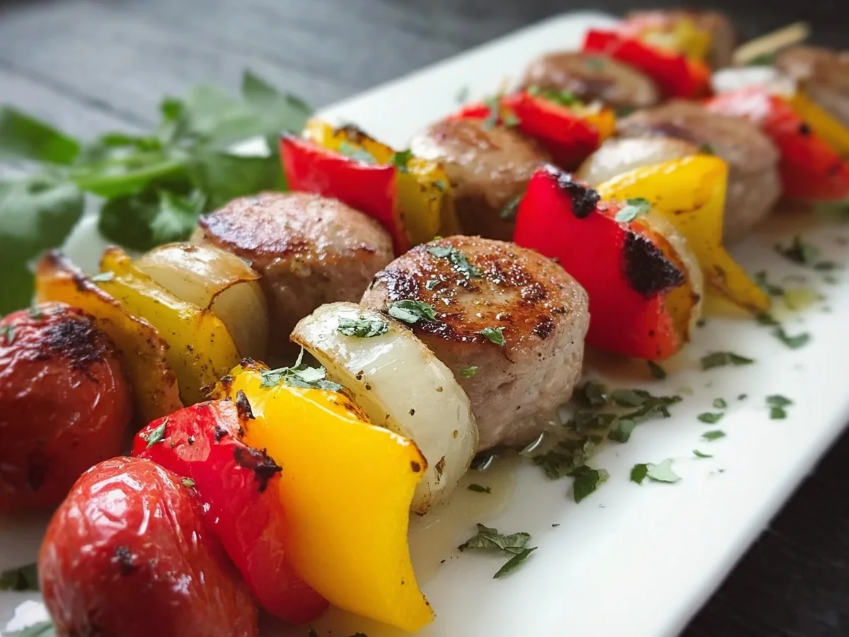 Lammwürstchen Paprika Spieße: Grill & Pfanne Rezept - Bild 1
