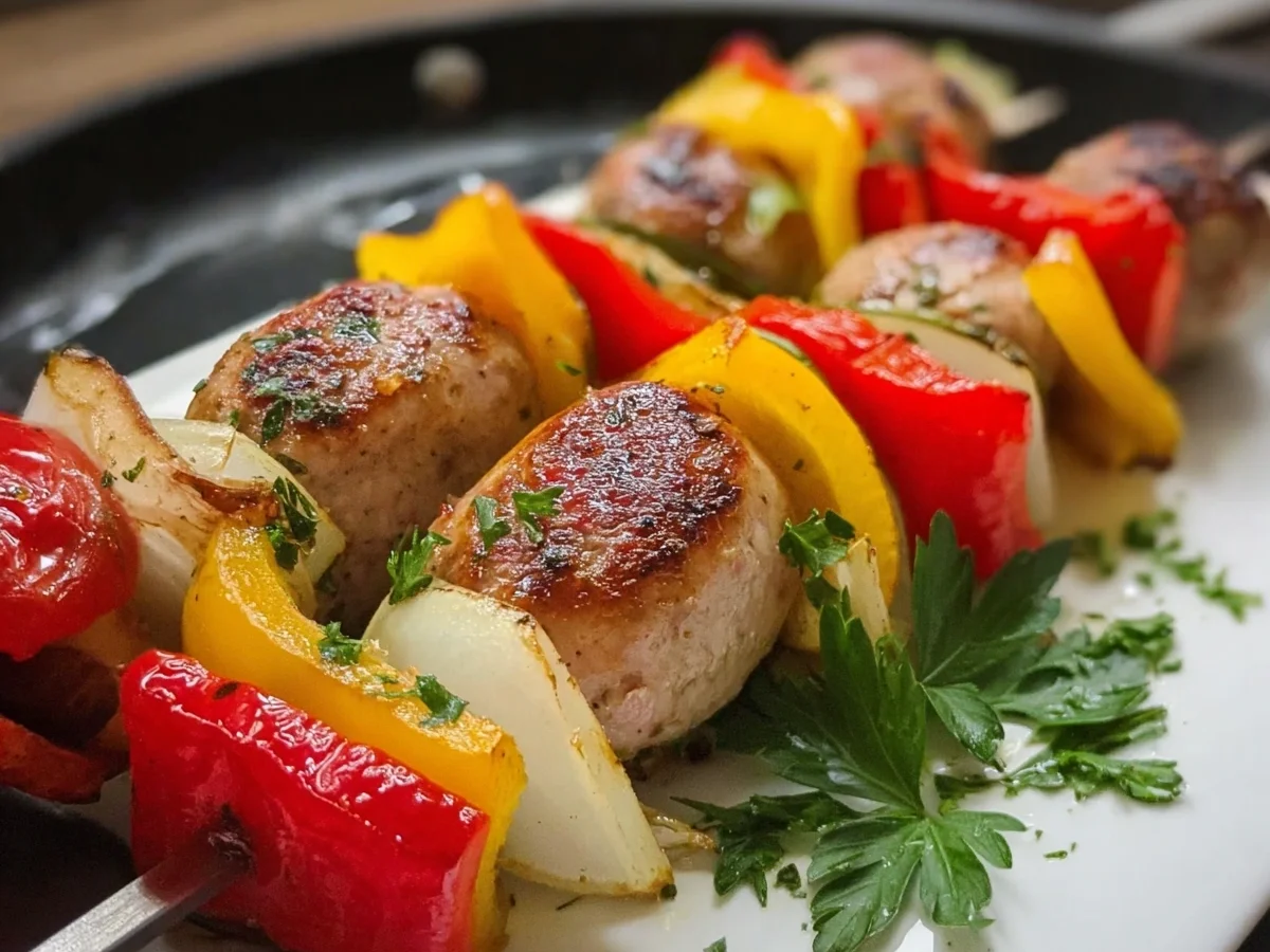 Lammwürstchen Paprika Spieße: Grill & Pfanne Rezept - Bild 2