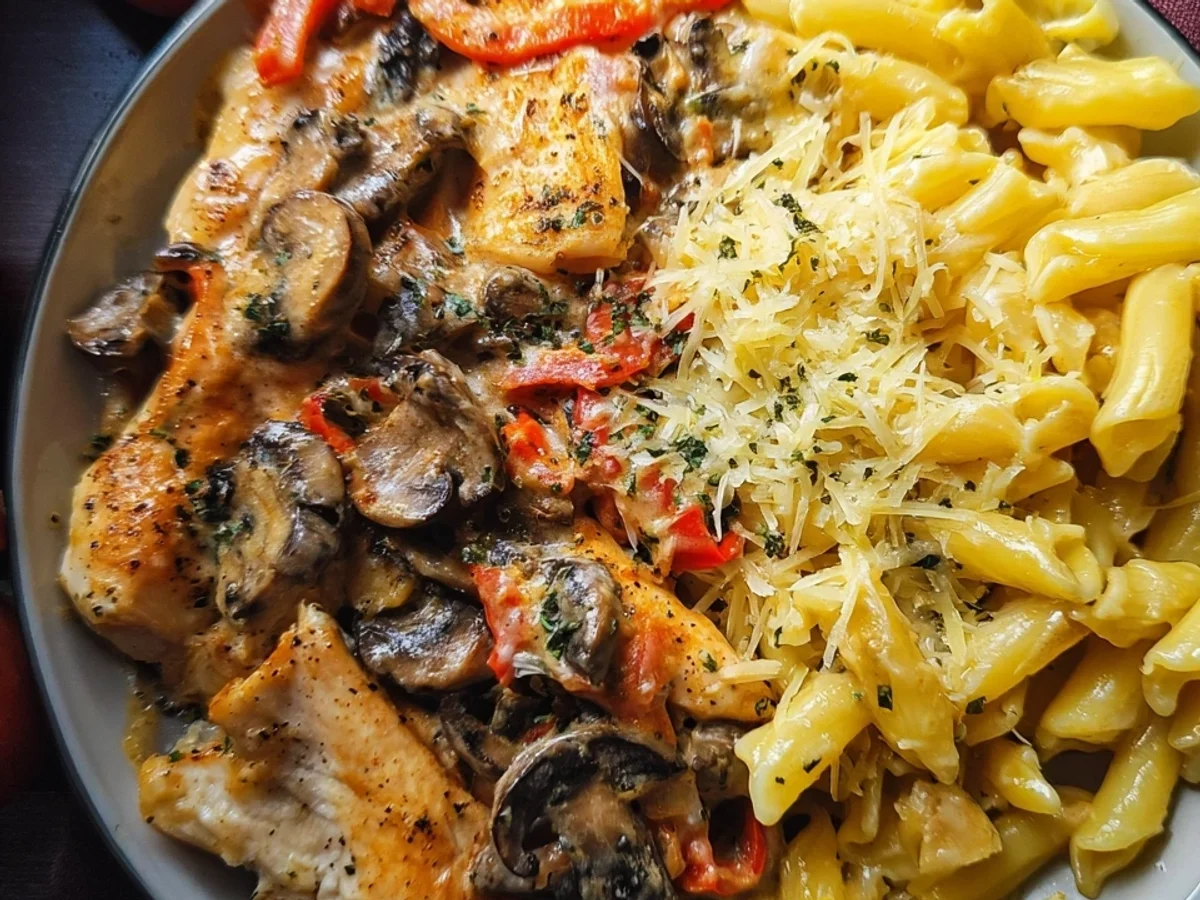 Leckere Parmesan Hähnchen Pasta: Cremig & Würzig - Bild 1
