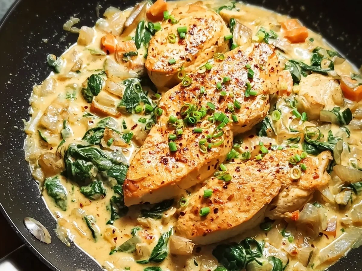 Low Carb Hähnchen Frischkäse Pfanne: Schnell & Cremig - Bild 1
