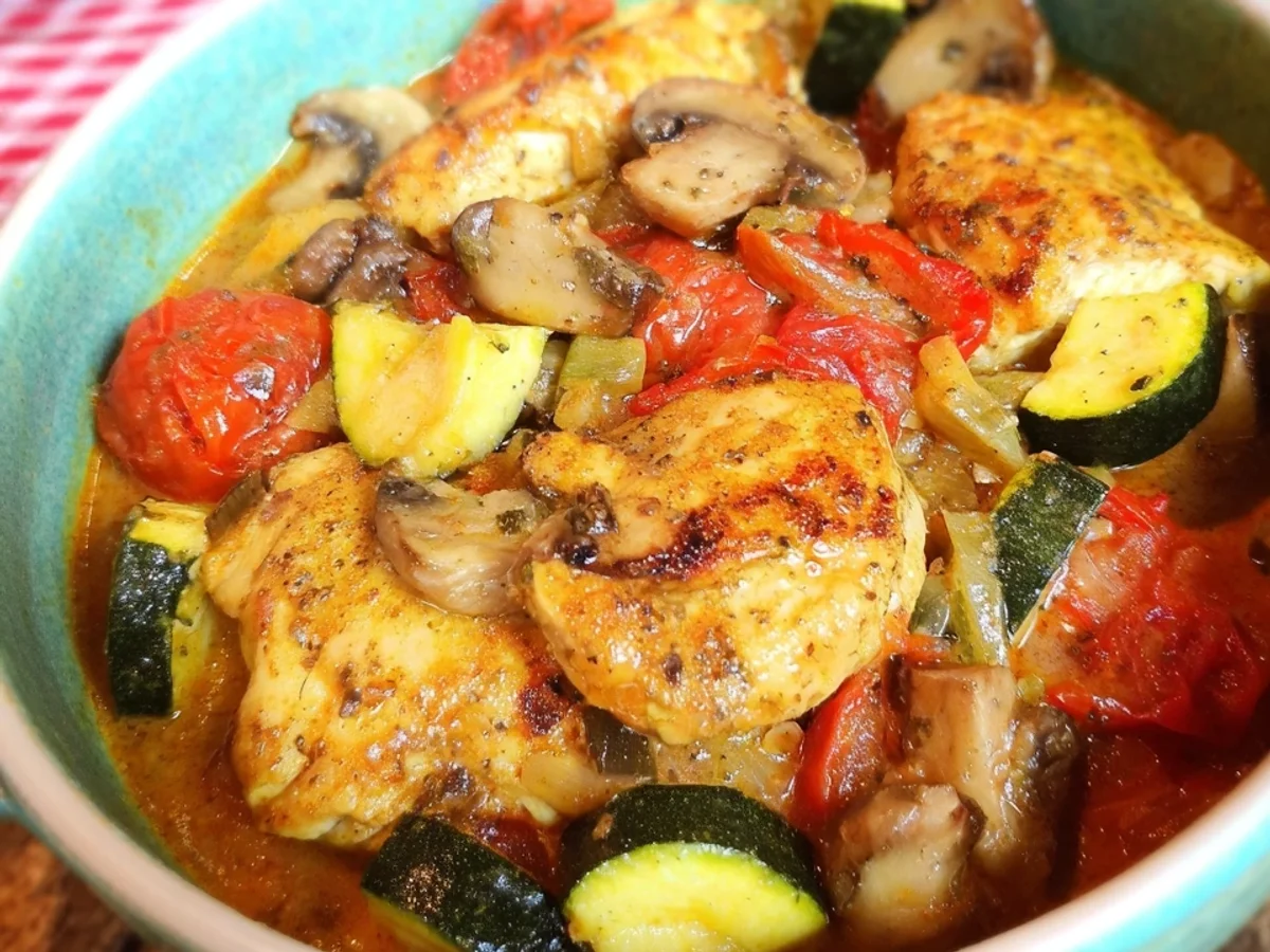 Low Carb Hähnchenpot: Tomaten, Zucchini & Champignons - Bild 2