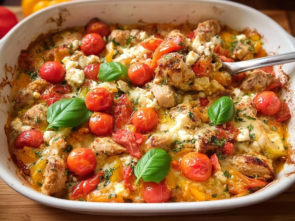 Mediterraner Low Carb Hähnchen-Feta Auflauf - Bild 2