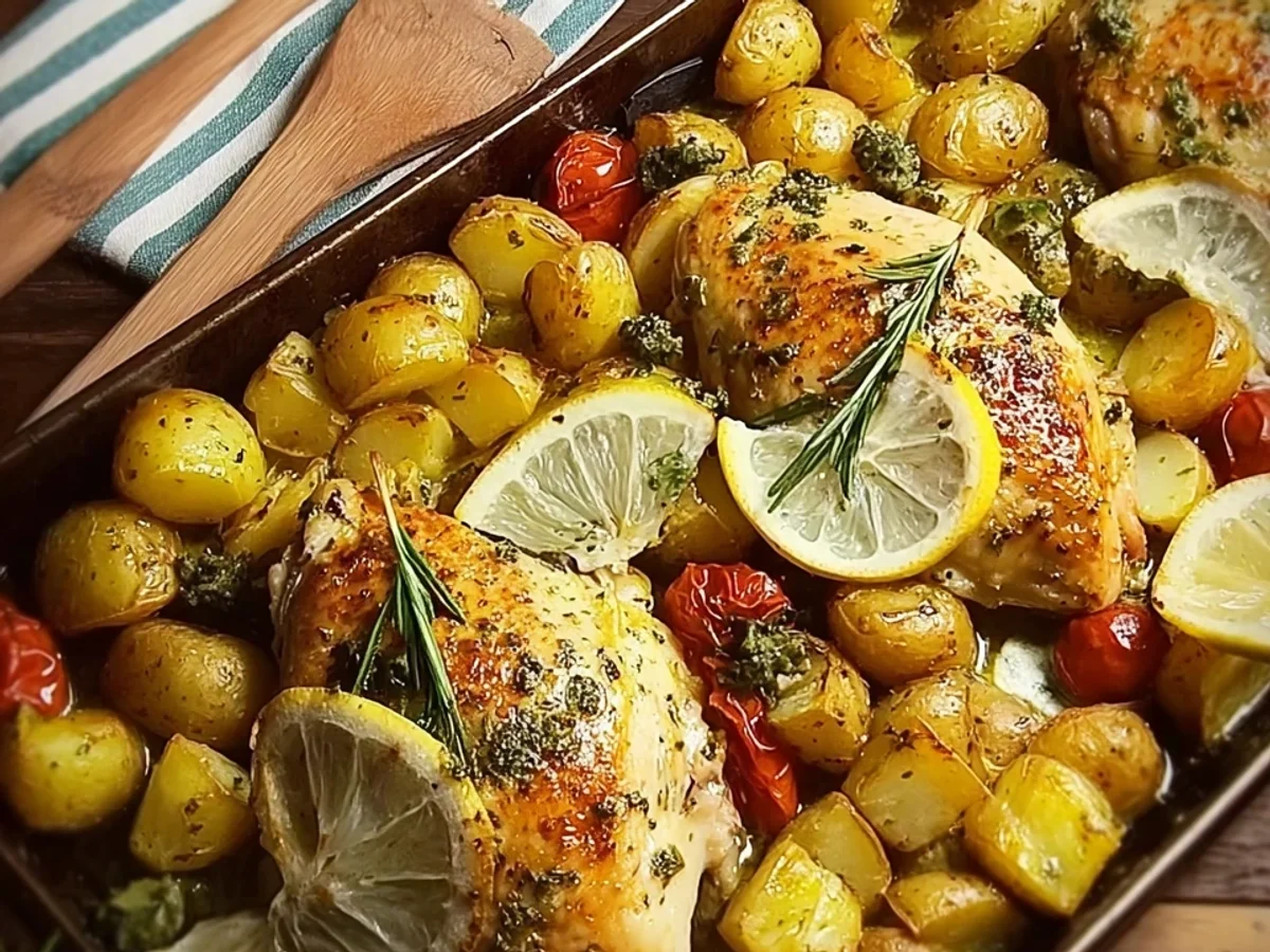 Mediterranes Ofenhähnchen mit Rosmarinkartoffeln - Bild 1