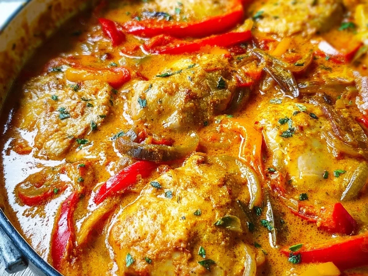 Ofen-Hähnchen in Paprika-Rahm: Cremiges Gericht - Bild 1