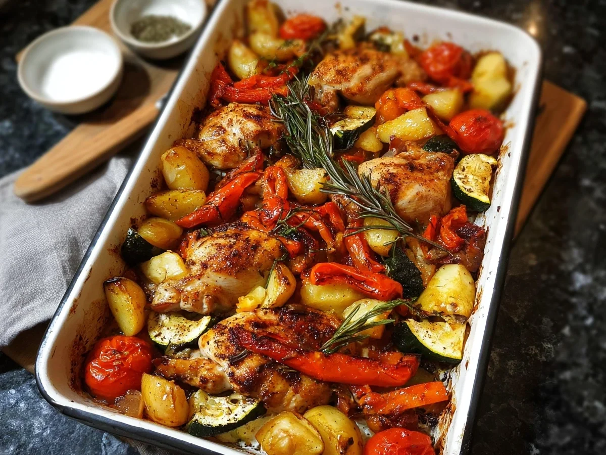 Ofenhähnchen mit mediterranem Gemüse vom Blech - Bild 2