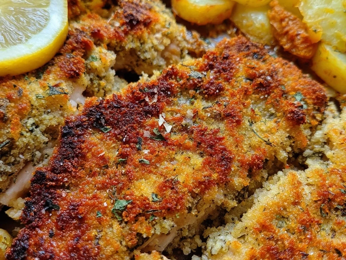 Panierte Parmesan Hähnchenschnitzel aus dem Ofen - Bild 2
