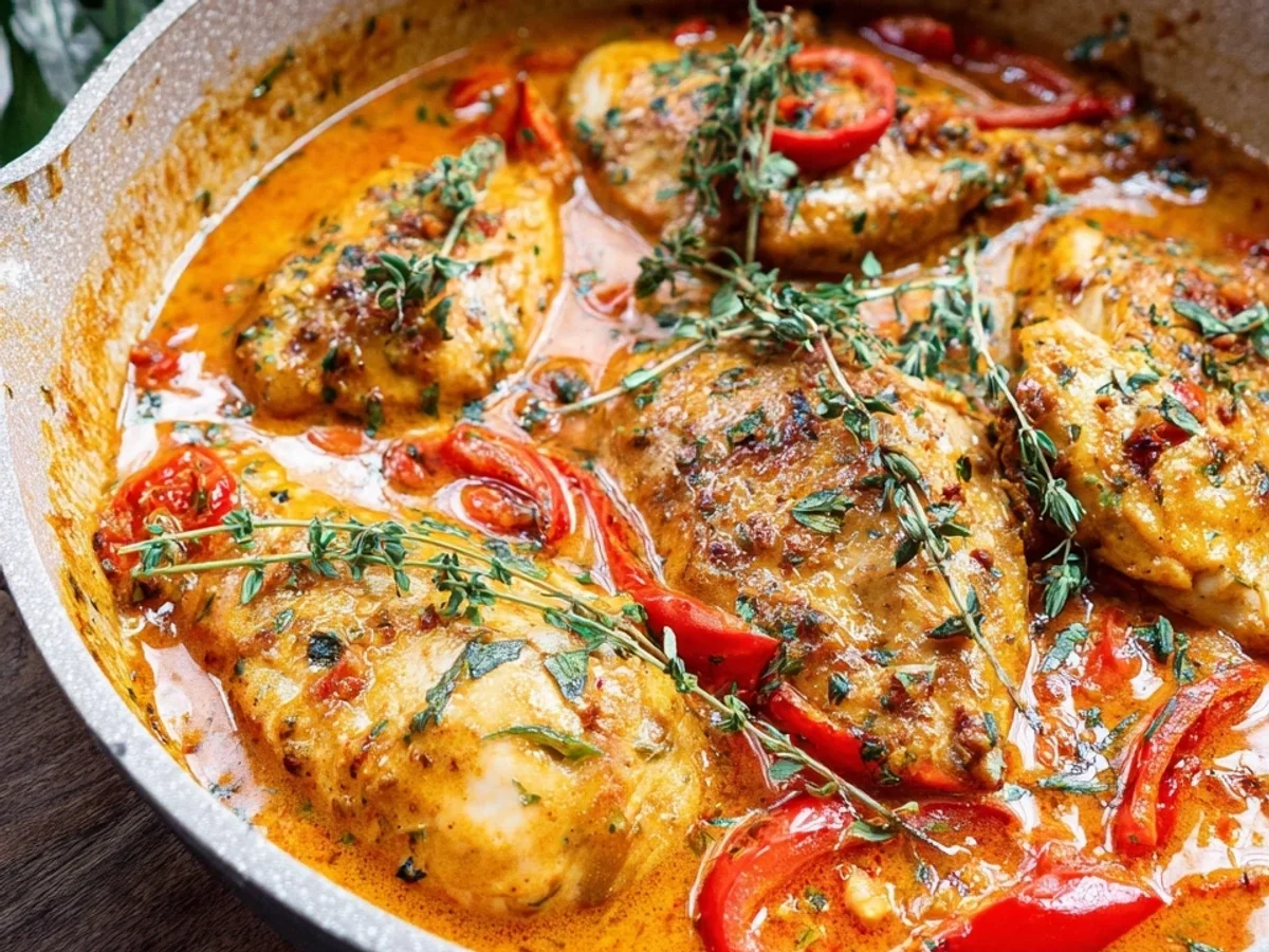 Paprika-Sahne-Hähnchen: Schnelles Hauptgericht unter 30 Min. - Bild 1