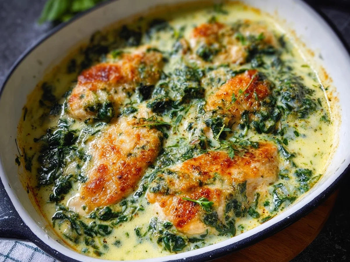 Parmesan Hähnchen in cremiger Spinatsoße Einfach & lecker - Bild 1