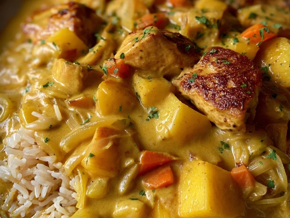 Pfirsich-Curry-Hähnchen-Auflauf: Süß-würzig & Saftig - Bild 1