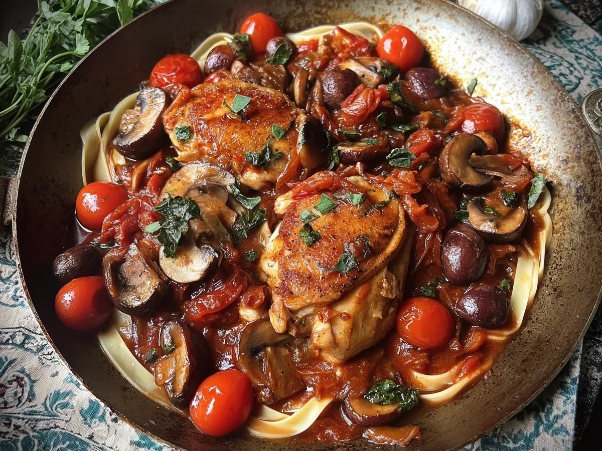 Pikante Hähnchenpfanne Cacciatore mit Tomaten & Pilzen - Bild 2