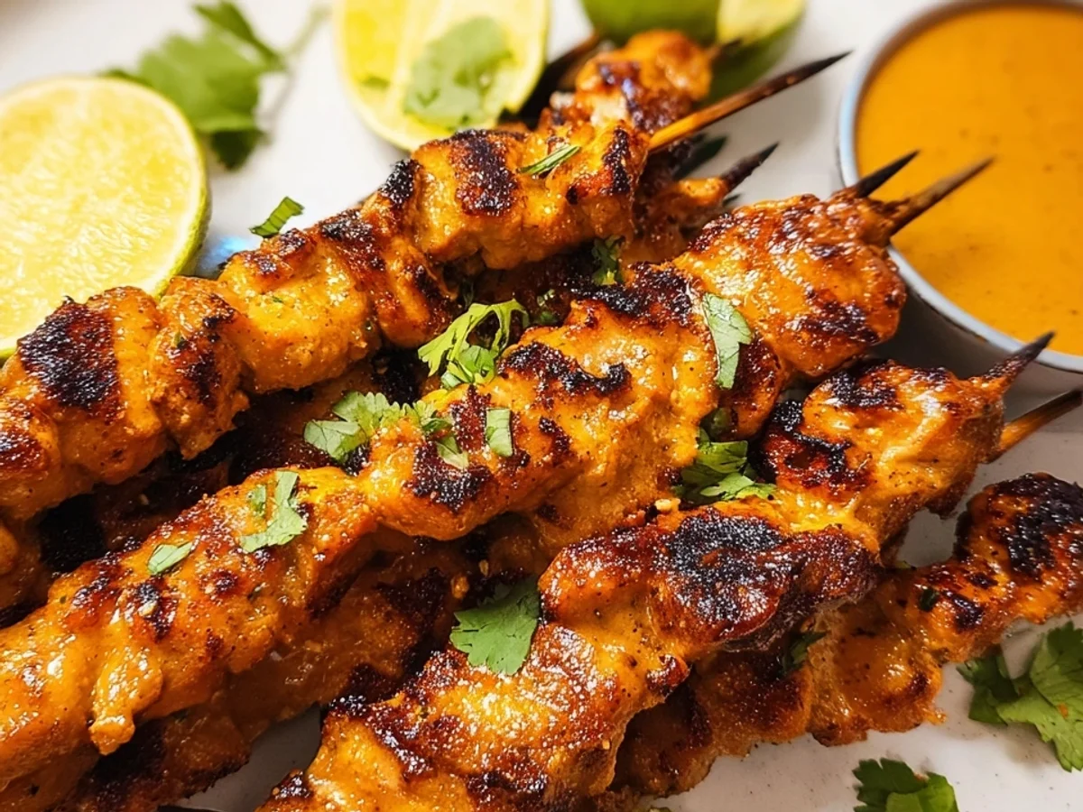 Saté-Spieße Erdnuss-Sauce: Zart, Cremig & Thai-Leicht - Bild 1