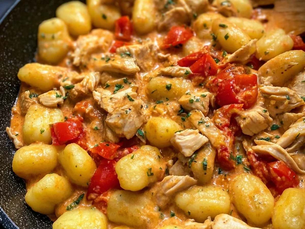 Schnelle Gnocchi Pfanne: Hähnchen & Paprika Traum - Bild 1
