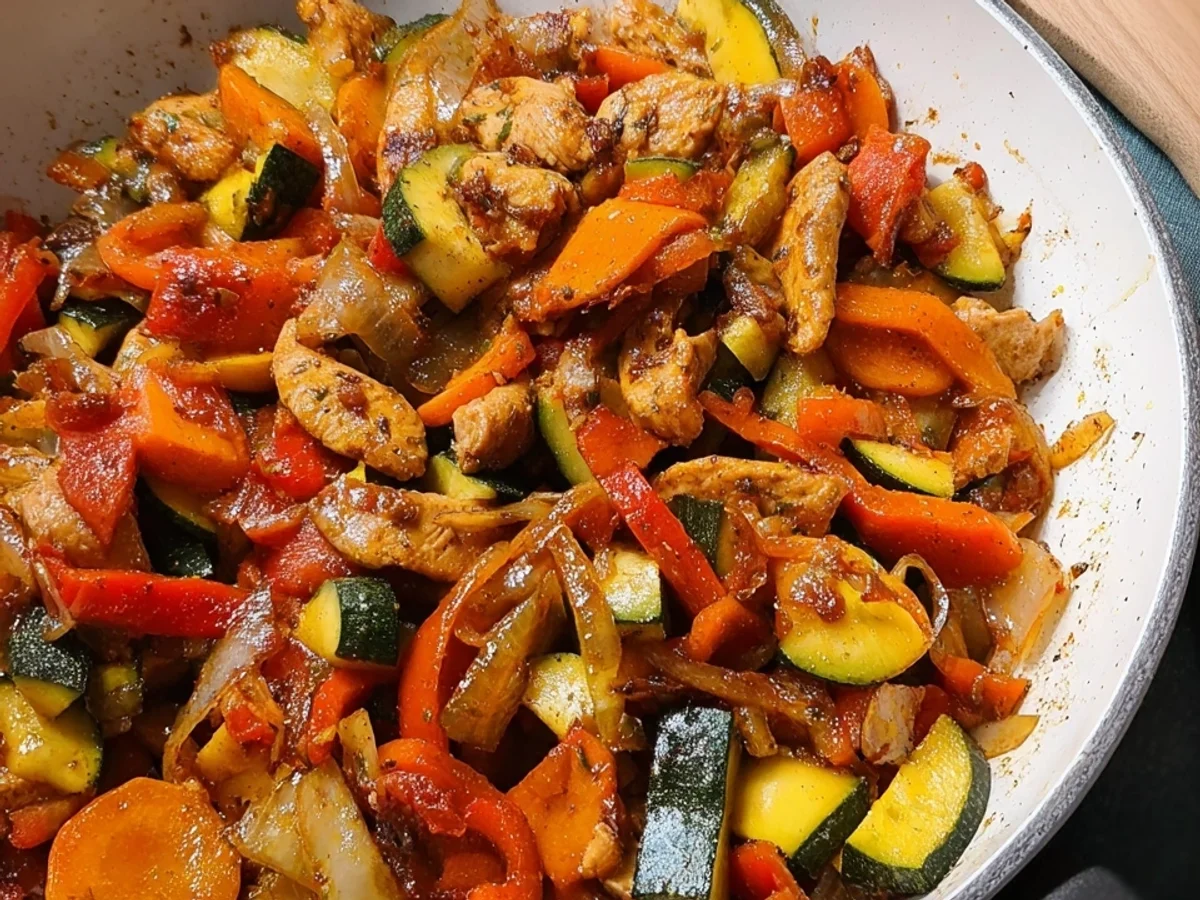 Schnelle knackige Hähnchen-Gemüsepfanne - Bild 2