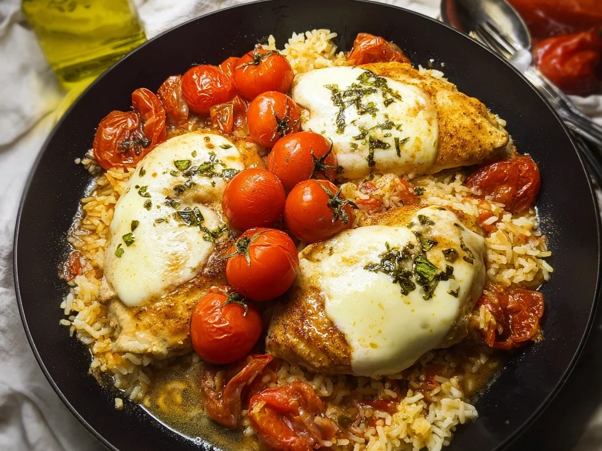 Schnelle Tomate Mozzarella Hähnchenpfanne mit Reis - Bild 2