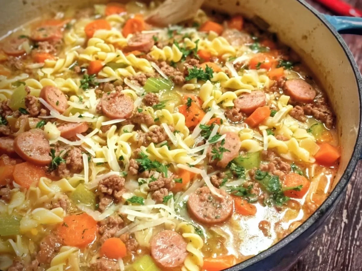 Schneller Nudel-Eintopf: Friss dich dumm Topf Rezept - Bild 2