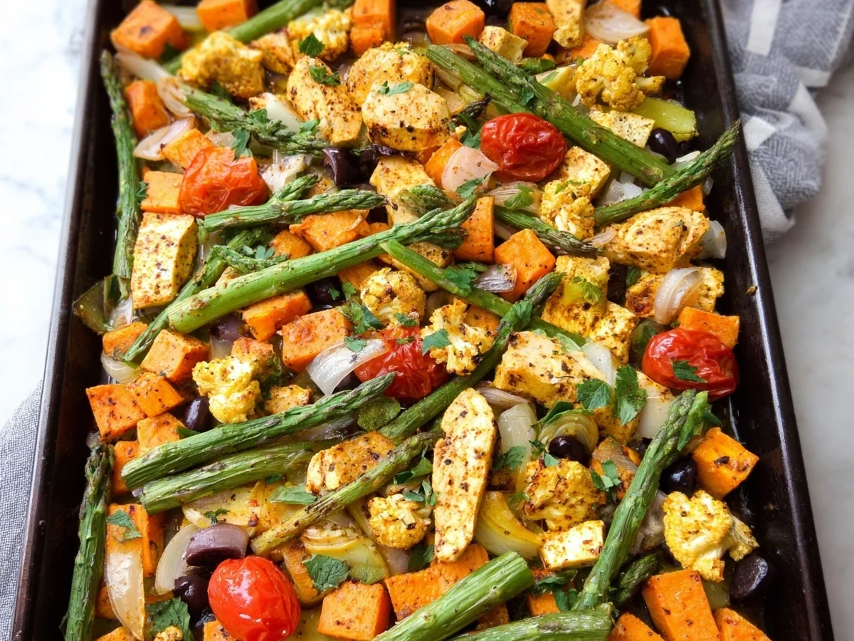 Schnelles Ein-Blech-Gericht: Hähnchen, Süßkartoffeln & Spargel - Bild 2