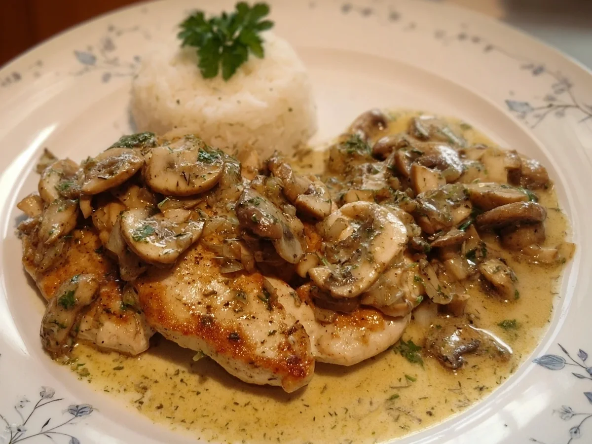 Schnelles Hühnerfilet mit cremiger Champignonsauce - Bild 2
