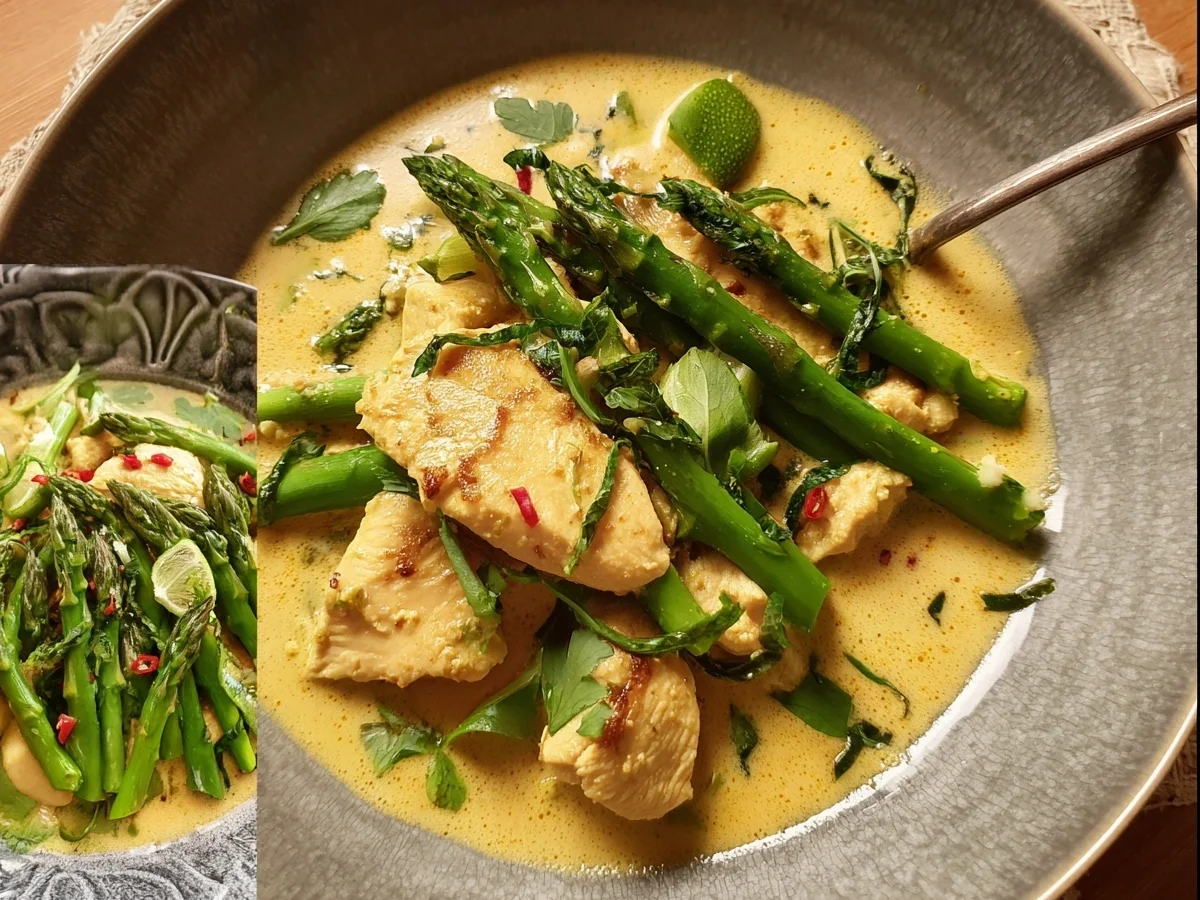 Thai Curry-Huhn mit grünem Spargel - Bild 1