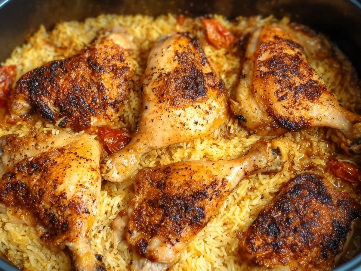 Zarte Hähnchenkeulen Reis One Pot Dampfofen - Bild 2